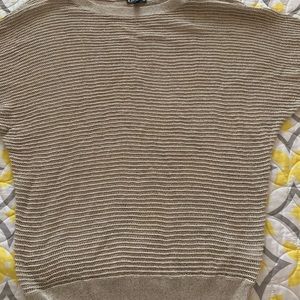 beige express sweater with glitter accent